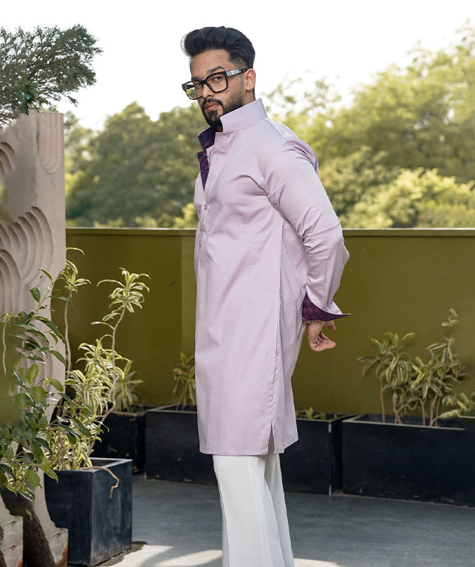 Cotton Lavender Kurta